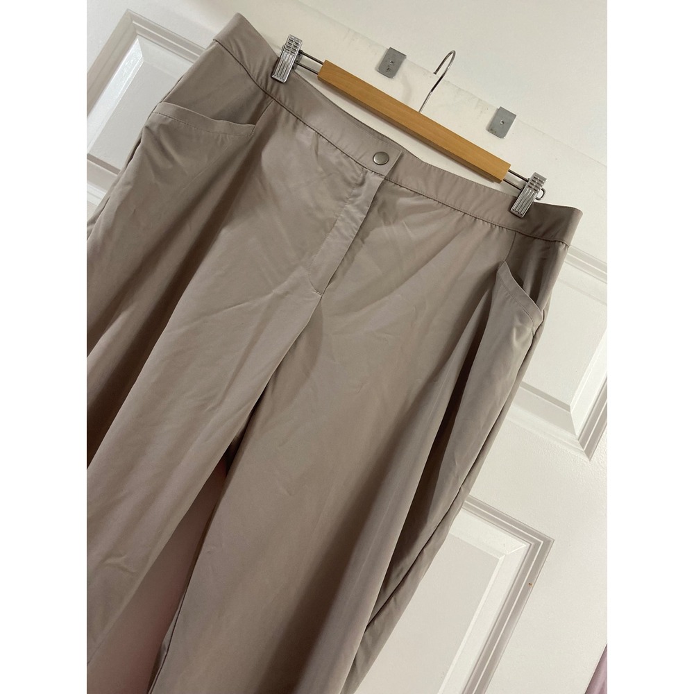 Additions by Chicos Tan Straight Leg Stretch Travel Pants Size 3 Regular